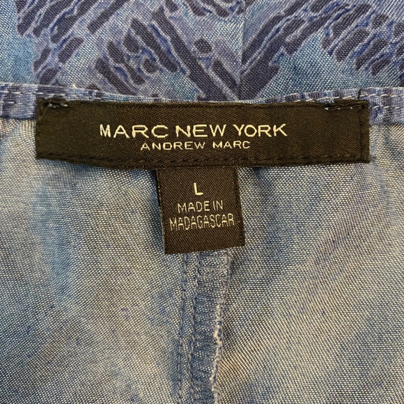 BUY 2 ITEMS AND GET 1 FREE - Marc New York Denim look short sleeve top Sz L - Picture 5 of 6